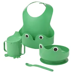 IKEA MATA(305.969.37) страви, слинна та ложка, 4 шт., яскравий