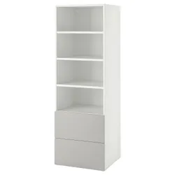 IKEA SMÅSTAD / PLATSA(994.832.83) стійка, білий сірий / з 2 ящиками