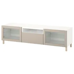 IKEA BESTÅ(894.203.71) тумба під телевізор, білий Sindvik / Lappviken / Mejarp світло-сірий / бежевий