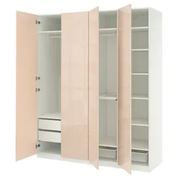 IKEA PAX / FARDAL(895.979.30) Комбінація гардеробу, білий/легкий -orange глос