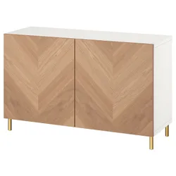 IKEA BESTÅ (594.173.65) поєднання з дверима, білий / Hedeviken / Ösarp okl dęb