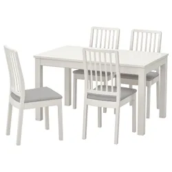 IKEA LANEBERG / EKEDALEN(893.047.91) стіл і 4 стільці, білий / білий світло-сірий
