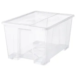 IKEA SAMLA (294.408.19) контейнер з кришкою, прозорий
