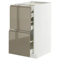 IKEA METOD / MAXIMERA(195.772.09) Stj 2fr/2n/wed/w, білий/Voxtorp Gloss Dark -brown