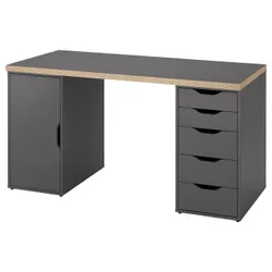 IKEA LAGKAPTEN / ALEX(895.853.95) стіл, Сіра/імітаційна деревина