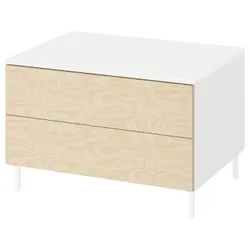 IKEA PLATSA(095.013.14) комод, 2 шухляди, білий/Kalbåden яскравий ефект сосни