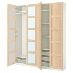 IKEA PAX / BERGSBO(895.011.88) Комбінація гардеробу, Імітація білого/дзеркального пофарбованого дуба