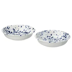 IKEA SILVERSIDA(305.656.86) глибока тарілка, візерунок/синій