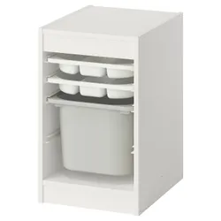 IKEA TROFAST(595.732.28) Полиця з контейнером/лотками, Білий/сірий