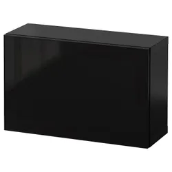 IKEA BESTÅ(494.408.61) комбінування навісних шаф, чорно-коричневий Glassvik / чорне скло