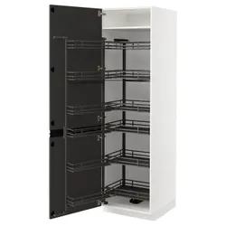 IKEA METOD(394.928.41) висока шафа з висувною коморою, білий/Upplöv матовий антрацит