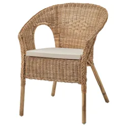 IKEA AGEN(193.907.73) крісло з подушкою, ротанг / натуральний Norna