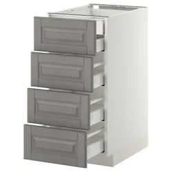 IKEA METOD / MAXIMERA (199.139.89) sz stj 4fr / 2n / 3wd, білий / Bodbyn сірий