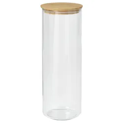 IKEA EKLATANT(304.190.58) банка з кришкою, Безбарвне скло/бамбук