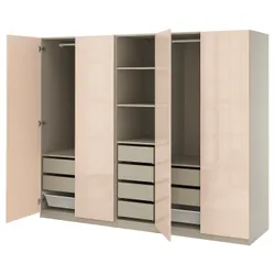 IKEA PAX / FARDAL(295.967.78) Комбінація гардеробу, Сірий -коре/світло -помаранчевий блиск