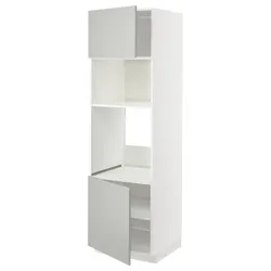 IKEA METOD(195.380.53) висока шафа для духовки/мікрохвильовки, 2 дверцята/полиці, білий/Хавсторп світло-сірий