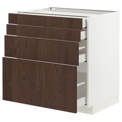 IKEA METOD / MAXIMERA(594.041.41) шафа ст 4фр / 4ч, білий / Сінарп коричневий
