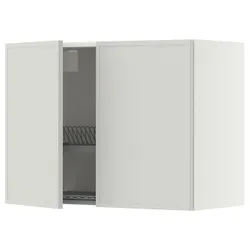 IKEA METOD(396.046.88) навісна шафа з сушаркою/2 двері, білий/Aspudden світло-сірий
