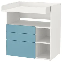 IKEA SMÅSTAD(495.827.61) СТОЛЬНИЙ СТАЛЬ, Білий синій/з 3 ящиками