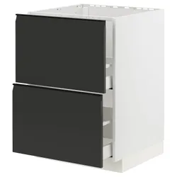 IKEA METOD / MAXIMERA(494.935.43) тумба, раковина + 2 фасади/2 ящики, білий/Upplöv матовий антрацит