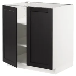 IKEA METOD(494.549.14) stj шафа / полиці / 2 двер, білий/забарвлений лерхітановим чорним