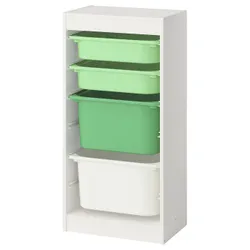 IKEA TROFAST(595.751.85) Полиця з контейнерами, Білий світло -зелений/яскраво -зелений білий