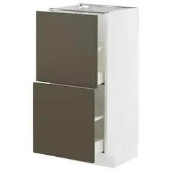 IKEA METOD / MAXIMERA(995.583.63) шафа для підлоги з 2 ящиками, білий/Хавсторп коричнево-бежевий