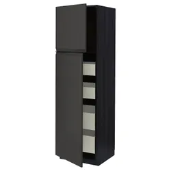 IKEA METOD / MAXIMERA(794.953.95) висока шафа з 2 дверцятами/4 ящиками, чорний/Upplöv матовий антрацит