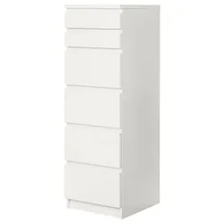 IKEA MALM (704.035.93)MALM Комод з 6 шухлядами, білий, дзеркальний, 40x123 см