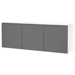 IKEA BESTÅ(194.218.02) комбінування навісних шаф, білий / Västerviken темно-сірий