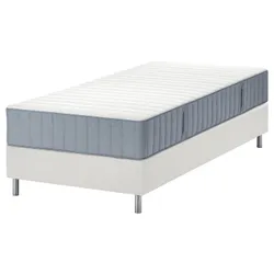 IKEA LYNGÖR(095.523.46) континентальне ліжко, Valevåg твердий/блакитний білий