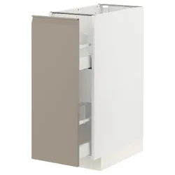 IKEA METOD / MAXIMERA(894.920.37) підлогова шафа/висувне внутрішнє обладнання, білий/Upplöv матовий темно-бежевий