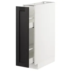 IKEA METOD(392.574.81) нижня шафа / висувні внутрішні кріплення, білий/забарвлений лерхітановим чорним