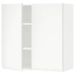 IKEA METOD(894.666.13) навісна шафа з полицями / 2 двер, білий / Voxtorp матовий білий