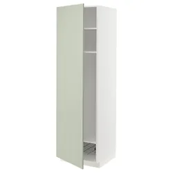 IKEA METOD(394.873.35) висока шафа, полиці/дротяний кошик, білий/Stensund світло-зелений