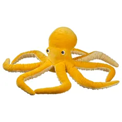 IKEA BLÅVINGAD(205.221.07) м'яка іграшка, восьминіг/жовтий