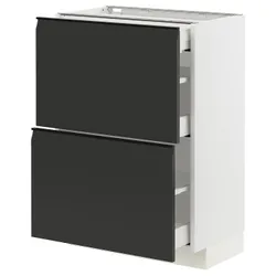 IKEA METOD / MAXIMERA(294.932.09) Шафа з 2 фасадами/3 ящиками, білий/Upplöv матовий антрацит