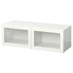 IKEA BESTÅ(990.476.59) сайт, біле / Синдвік біле прозоре скло