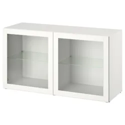 IKEA BESTÅ(994.408.25) комбінування навісних шаф, білий / Оствік прозоре скло