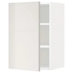 IKEA METOD(194.691.01) навісна шафа з полицями, білий / Ringhult світло-сірий