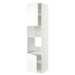 IKEA METOD(495.073.90) висока шафа для духовки/мікрохвильовки, 2 дверцята/полиці, білий/Vallstena білий