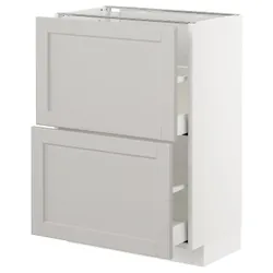 IKEA METOD / MAXIMERA(392.742.54) шафа / 2 szu /, білий / Lerhyttan світло-сірий