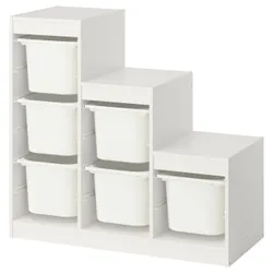 IKEA TROFAST(595.733.13) Полиця з контейнерами, білий/білий
