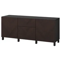 IKEA BESTÅ(694.402.52) поєднання з ящиками, чорно-коричневий дубовий шпон Hedeviken/Stubbarp/темно-коричневий