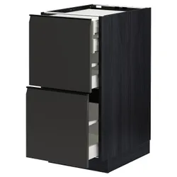 IKEA METOD / MAXIMERA(494.955.61) Шафа з 2 фасадами/2 низьким/середнім/високим ящиком, чорний/Upplöv матовий антрацит