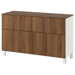 IKEA BESTÅ(996.123.60) поєднання поличників з DRZW/DRAC, Biały/lappviken/stubbarp Walnut