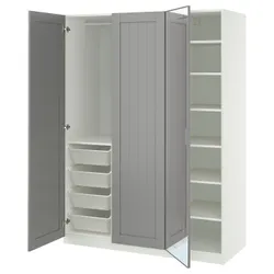 IKEA PAX / KAMMARTORP/GULLABERG(695.725.39) Комбінація гардеробу, білий/дзеркальний сірий