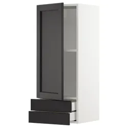 IKEA METOD / MAXIMERA(594.649.98) навісна шафа, двері/2 шухляди, білий/Lerhyttan чорний пофарбований