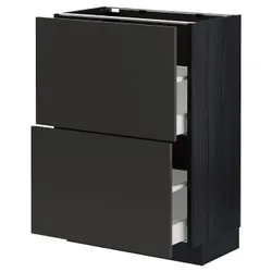 IKEA METOD / MAXIMERA(894.989.73) шафа для підлоги з 2 ящиками, чорний/Nickebo матовий антрацит