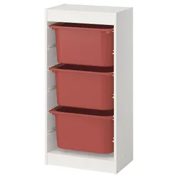 IKEA TROFAST(995.752.06) Полиця з контейнерами, білий/червоний